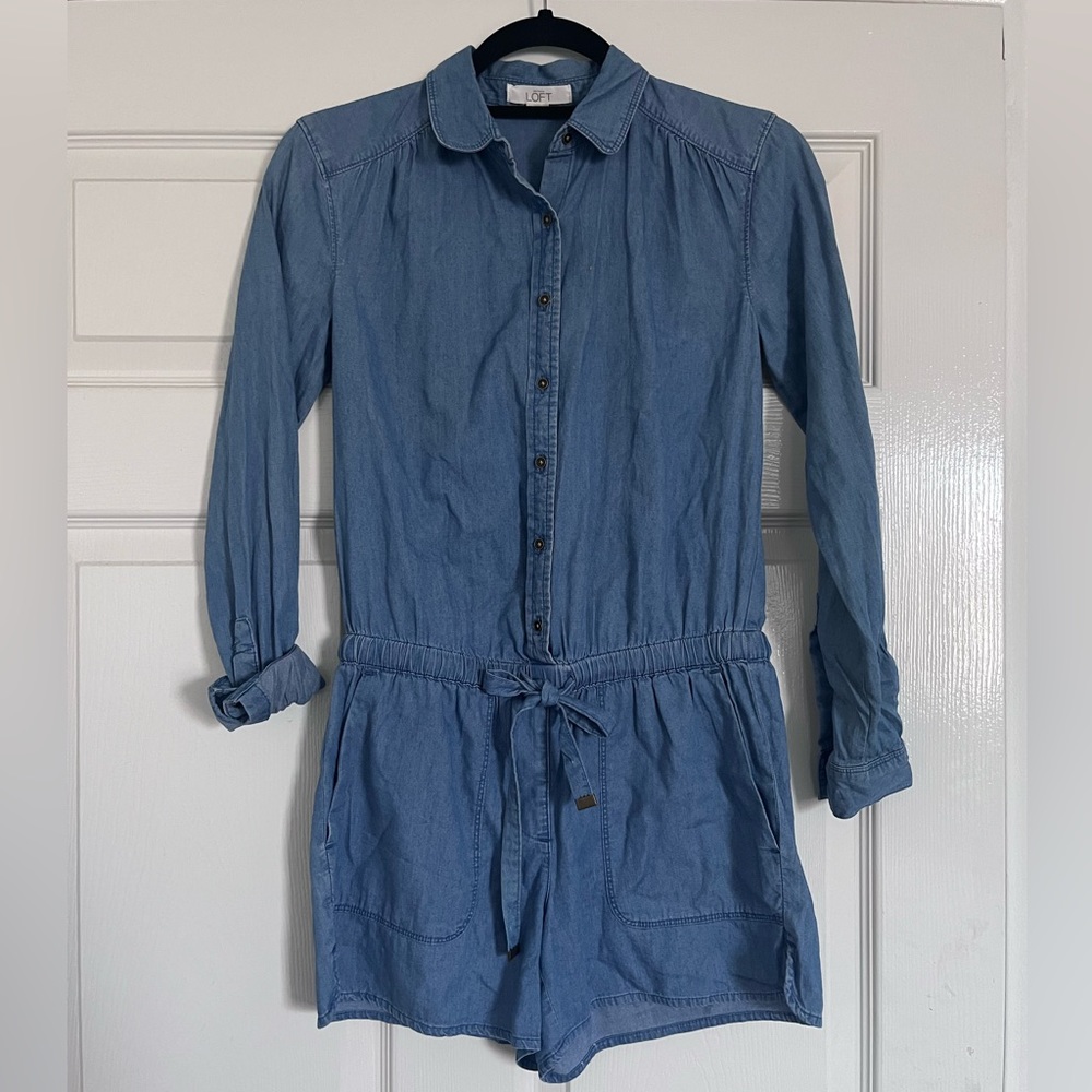 Ann Taylor Loft light weight denim romper